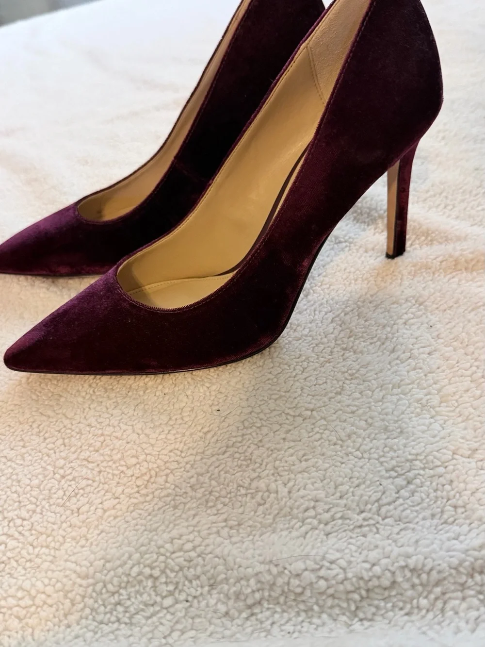 Sam Edelman Burgundy Velvet Pointed Pumps - Picture 4 of 5